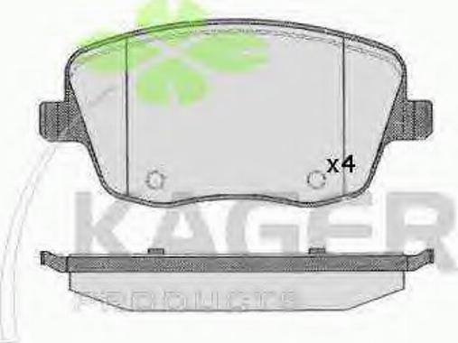 Kager 350560 - Тормозные колодки, дисковые, комплект autosila-amz.com