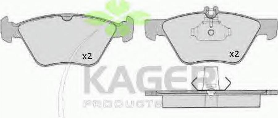 Kager 35-0507 - Тормозные колодки, дисковые, комплект autosila-amz.com