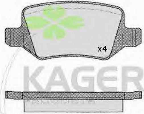 Kager 350526 - Тормозные колодки, дисковые, комплект autosila-amz.com
