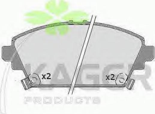 Kager 35-0690 - Тормозные колодки, дисковые, комплект autosila-amz.com