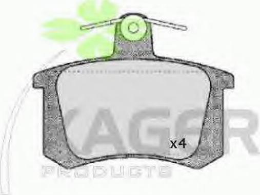 Kager 35-0046 - Тормозные колодки, дисковые, комплект autosila-amz.com
