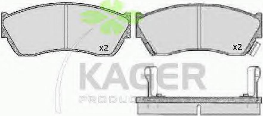 Kager 35-0009 - Тормозные колодки, дисковые, комплект autosila-amz.com