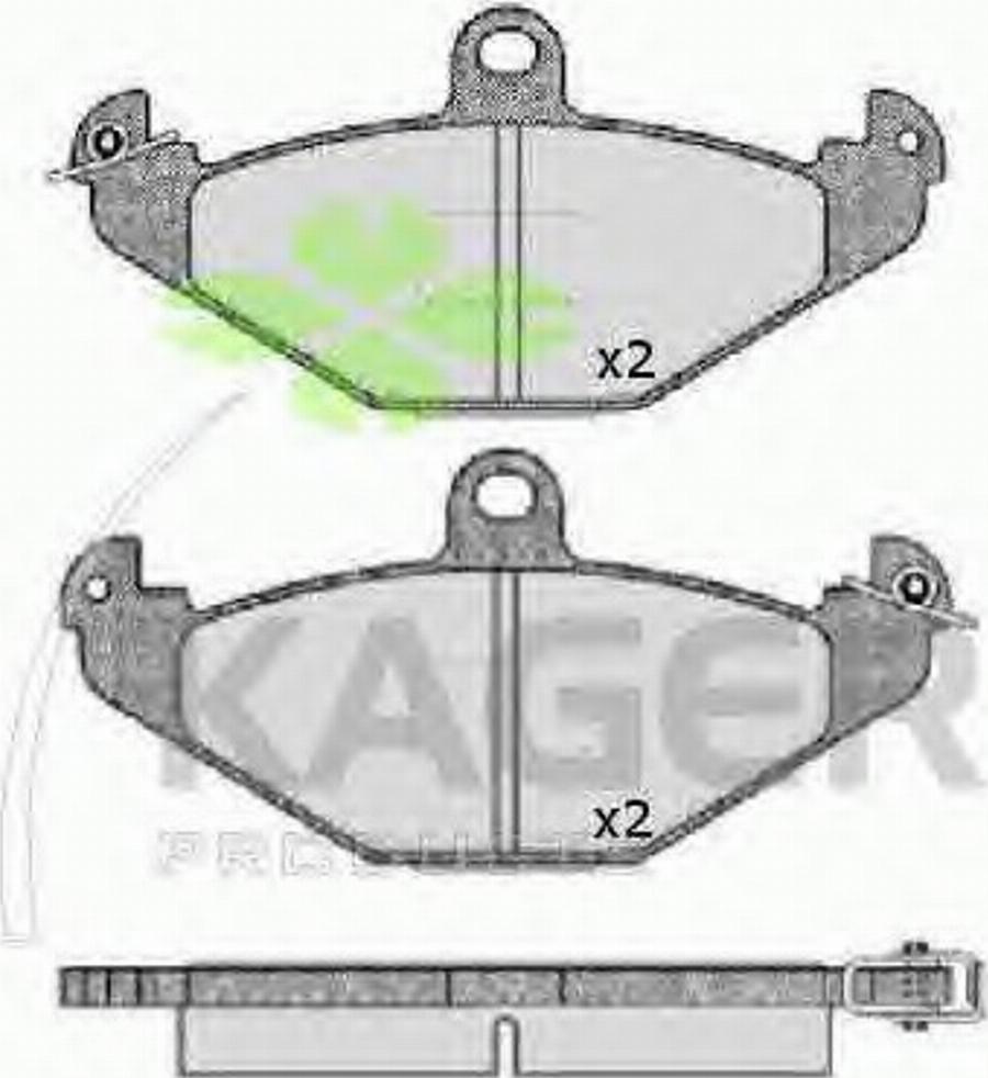 Kager 35-0086 - Тормозные колодки, дисковые, комплект autosila-amz.com