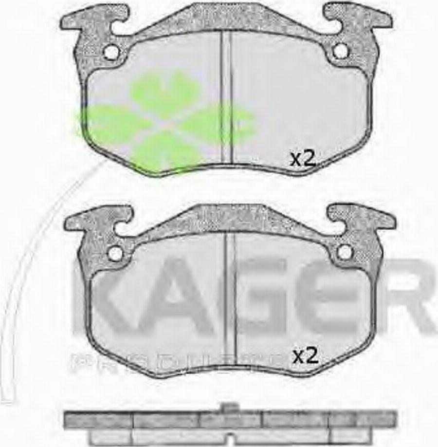 Kager 35-0145 - Тормозные колодки, дисковые, комплект autosila-amz.com