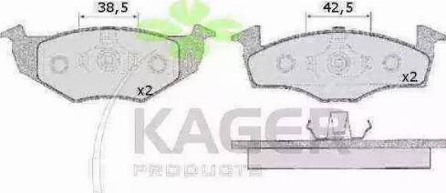 Kager 35-0184 - Тормозные колодки, дисковые, комплект autosila-amz.com