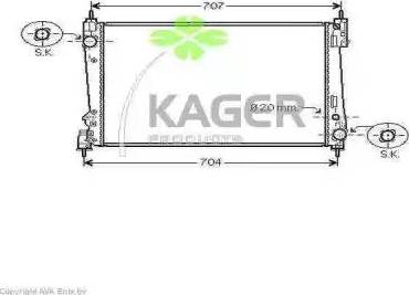 Kager 31-2352 - Радиатор, охлаждение двигателя autosila-amz.com