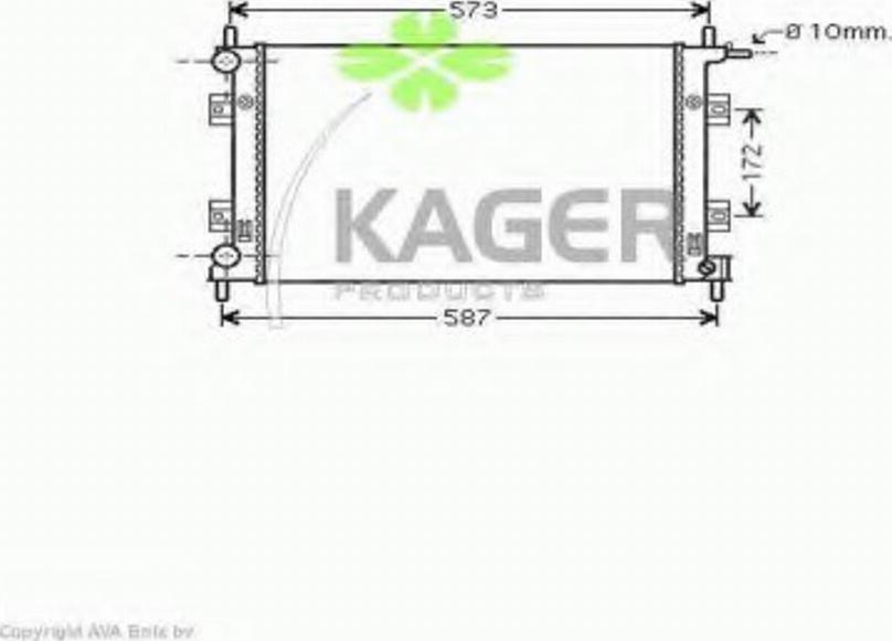 Kager 312255 - Радиатор, охлаждение двигателя autosila-amz.com