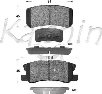 Kaishin D6106 - Тормозные колодки, дисковые, комплект autosila-amz.com