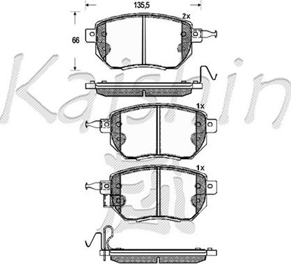 Kaishin D1264 - Тормозные колодки, дисковые, комплект autosila-amz.com