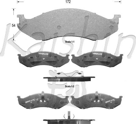 Kaishin FK9991 - Тормозные колодки, дисковые, комплект autosila-amz.com