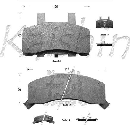 Kaishin FK9981 - Тормозные колодки, дисковые, комплект autosila-amz.com