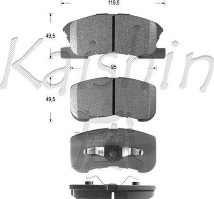 Kaishin FK0034 - Тормозные колодки, дисковые, комплект autosila-amz.com