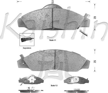 Kaishin FK10020 - Тормозные колодки, дисковые, комплект autosila-amz.com