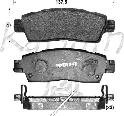 Kaishin FK10075 - Тормозные колодки, дисковые, комплект autosila-amz.com