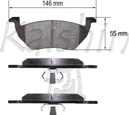 Kaishin FK3151 - Тормозные колодки, дисковые, комплект autosila-amz.com