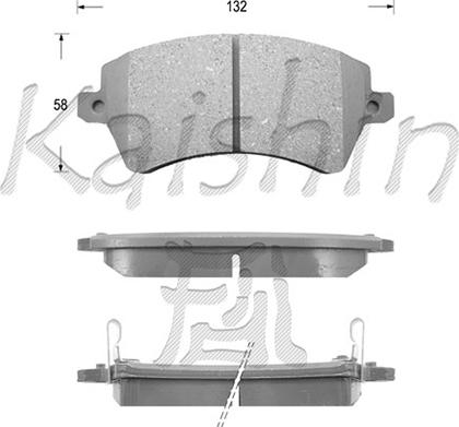 Kaishin FK2224 - Тормозные колодки, дисковые, комплект autosila-amz.com