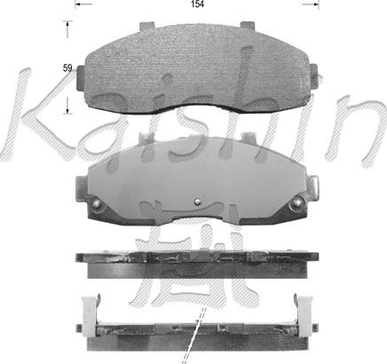 Kaishin FK7077 - Тормозные колодки, дисковые, комплект autosila-amz.com