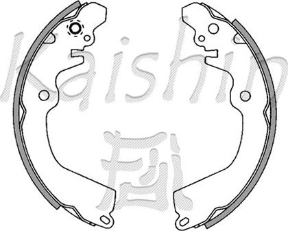 Kaishin K6701 - Комплект тормозных колодок, барабанные autosila-amz.com