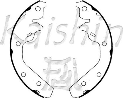 Kaishin K0007 - Комплект тормозных колодок, барабанные autosila-amz.com