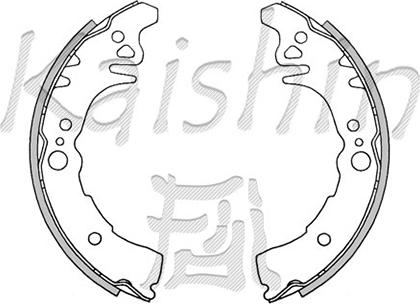 Kaishin K0037 - Комплект тормозных колодок, барабанные autosila-amz.com