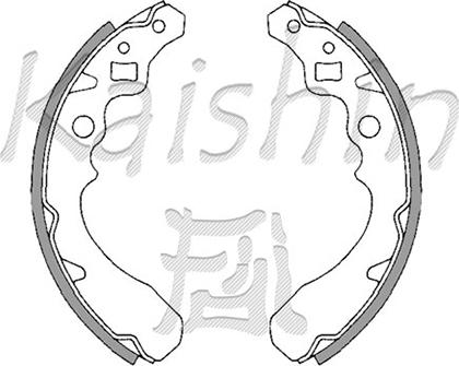 Kaishin K0027 - Комплект тормозных колодок, барабанные autosila-amz.com