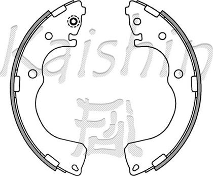 Kaishin K3402 - Комплект тормозных колодок, барабанные autosila-amz.com