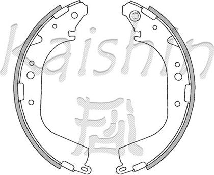Kaishin K2280 - Комплект тормозных колодок, барабанные autosila-amz.com