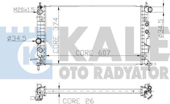 KALE OTO RADYATÖR 136100 - Радиатор, охлаждение двигателя autosila-amz.com