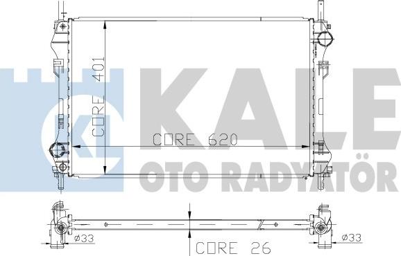 KALE OTO RADYATÖR 126400 - Радиатор, охлаждение двигателя autosila-amz.com