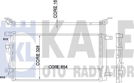 KALE OTO RADYATÖR 345325 - Конденсатор кондиционера autosila-amz.com