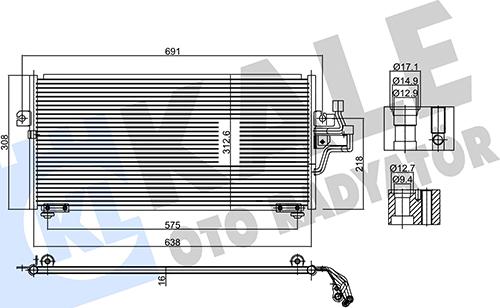 KALE OTO RADYATÖR 345775 - Конденсатор кондиционера autosila-amz.com