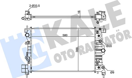 KALE OTO RADYATÖR 346080 - Радиатор, охлаждение двигателя autosila-amz.com