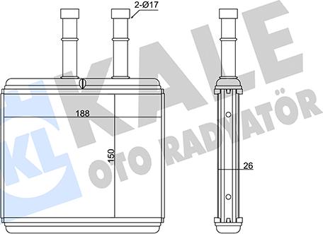 KALE OTO RADYATÖR 346325 - Теплообменник, отопление салона autosila-amz.com
