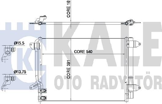 KALE OTO RADYATÖR 343285 - Конденсатор кондиционера autosila-amz.com