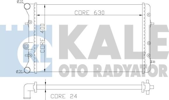 KALE OTO RADYATÖR 353800 - Радиатор, охлаждение двигателя autosila-amz.com