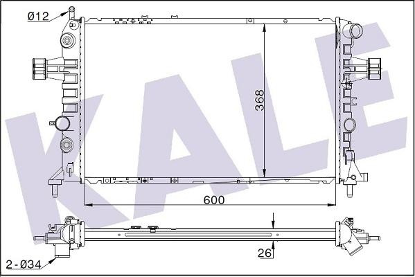 KALE OTO RADYATÖR 363700 - Радиатор, охлаждение двигателя autosila-amz.com