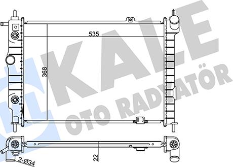 KALE OTO RADYATÖR 370800 - Радиатор, охлаждение двигателя autosila-amz.com