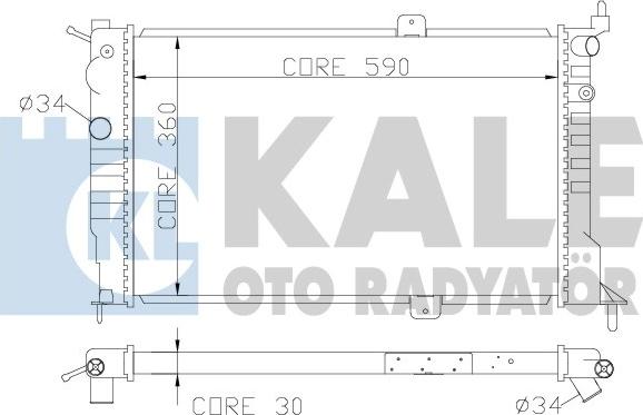 KALE OTO RADYATÖR 371 000 - Радиатор, охлаждение двигателя autosila-amz.com