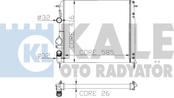 KALE OTO RADYATÖR 251200 - Радиатор, охлаждение двигателя autosila-amz.com