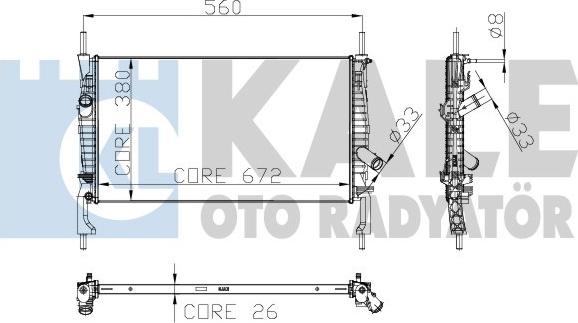 KALE OTO RADYATÖR 232200 - Радиатор, охлаждение двигателя autosila-amz.com