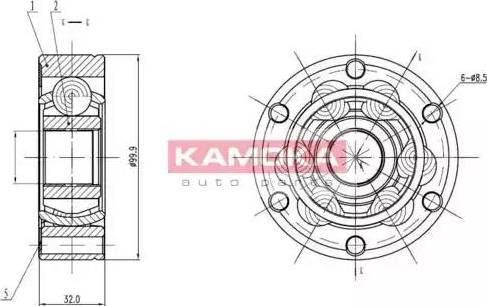 Kamoka 9024 - Шарнирный комплект, ШРУС, приводной вал autosila-amz.com