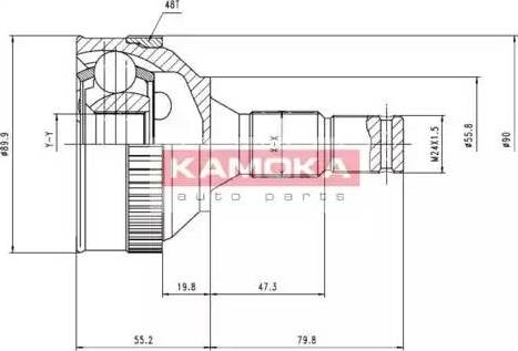 Kamoka 6420 - Шарнирный комплект, ШРУС, приводной вал autosila-amz.com