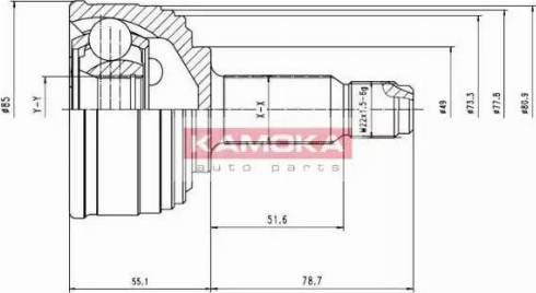 Kamoka 6422 - Шарнирный комплект, ШРУС, приводной вал autosila-amz.com