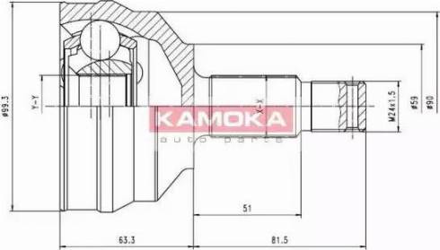 Kamoka 6698 - Шарнирный комплект, ШРУС, приводной вал autosila-amz.com