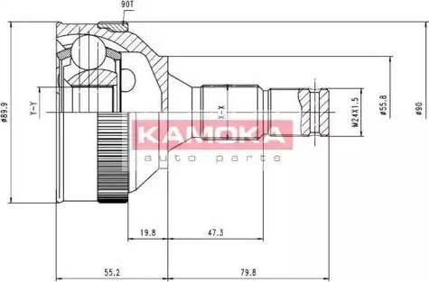 Kamoka 6616 - Шарнирный комплект, ШРУС, приводной вал autosila-amz.com