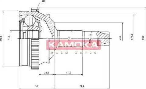 Kamoka 6634 - Шарнирный комплект, ШРУС, приводной вал autosila-amz.com