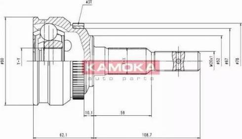 Kamoka 6254 - Шарнирный комплект, ШРУС, приводной вал autosila-amz.com