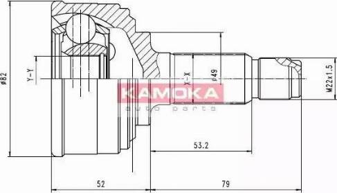 Kamoka 6212 - Шарнирный комплект, ШРУС, приводной вал autosila-amz.com