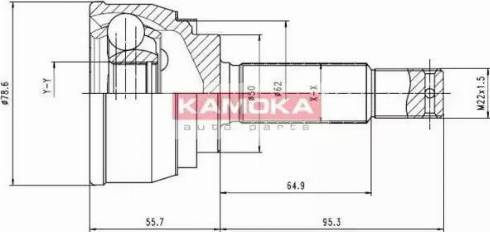 Kamoka 6284 - Шарнирный комплект, ШРУС, приводной вал autosila-amz.com