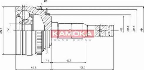 Kamoka 6746 - Шарнирный комплект, ШРУС, приводной вал autosila-amz.com